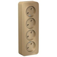 Systeme Electric BLANCA роз. ОУ 4 мест. 16А титан (пл.осн., изол.пл.) BLNRA000414 (5!)