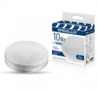 Ergolux GX53 св/д 10W(1000lm) 6500К 6K матовая 74х22 пластик/алюм. LED-GX53-10W-GX53-6K