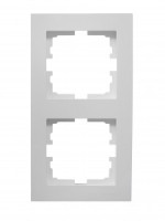 Lezard VESNA рамка СУ 2 мест. (вертик) белая 742-0200-152