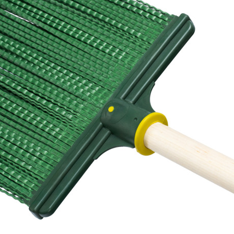 Метла полипропиленовая, 270 х 260 х 1490 мм, плоская распушенная, деревянный черенок, Сибртех