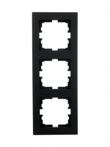 Lezard VESNA рамка СУ 3 мест. (вертик) черный бархат 742-4200-153