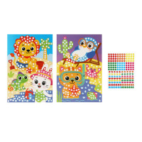 Аппликация из самоклеящихся наклеек &quot;Кружочек&quot;, 2 картинки, наклейки, бумага, 20х30см, 6 дизайнов