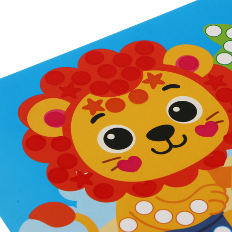 Аппликация из самоклеящихся наклеек "Кружочек", 2 картинки, наклейки, бумага, 20х30см, 6 дизайнов