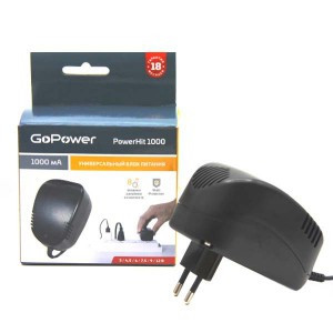 Блок питания GoPower Powerhit 1000 универсальный 1000mA (3/4,5/5/6/7,5/9/12V), 8 штекеров (1/15/30)