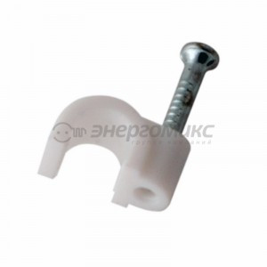 REXANT скоба круглая с гвоздем пластик. 4 мм (упак. 20 шт.) (10!) 07-4004-20