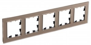 Systeme Electric AtlasDesign Nature рамка СУ 5 мест. стекло шампань ATN320505