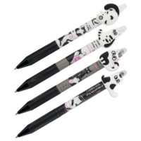 Ручка гелевая стираемая автоматическая MESHU "Funny cats" синяя, 0,5мм, с топпером Арт.362462