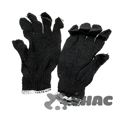 Перчатки х/б без ПВХ черные 10 класс 3 нити 30 грамм x10