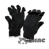 Перчатки х/б без ПВХ черные 10 класс 3 нити 30 грамм x10