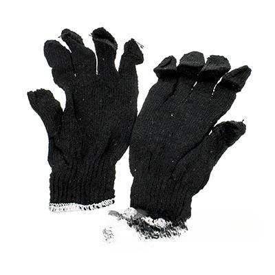 Перчатки х/б без ПВХ черные 10 класс 3 нити 30 грамм x10