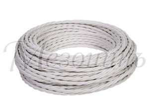 МЕЗОНИНЪ РЕТРО-провод витой 3х1,5 белый (бух. 10м, цена за 1м) GE70113-01