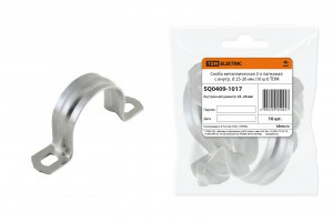 TDM скоба метал. оцинк. сталь 2-х лапковая с внутр. d 25-26мм (10!) SQ0409-1017