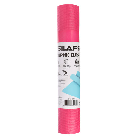 SILAPRO Коврик для йоги и фитнеса 61х173х0,4см, ПВХ, 4 цвета