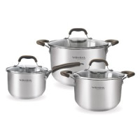 Кастрюля 3,7л/6,3л, ковш 2л VENSAL Coquet 1508VS, набор 6 предметов/уп, нерж.сталь