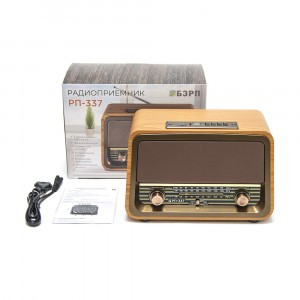 Радиоприемник БЗРП РП-337, УКВ 220V, акк.1.2Ah, USB, microSD, Bluetooth корпус МДФ 255х125х167 11520
