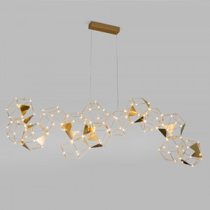 Eurosvet св-к св/д подвес. 59W 5390lm 3000K 1370х540х1800 мет. медь Uma Умный дом 90368/14 a065029