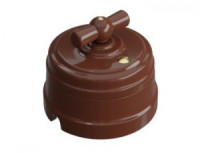 МЕЗОНИНЪ выкл. ОУ перекрест. поворот. с рамкой  (1 кл) 10А КОРИЧ. фарфор GE70402-04