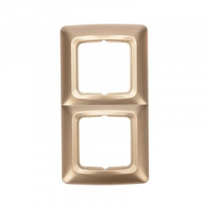 KRANZ DEA Рамка 2 мест. (горизонт.) Золотой Металлик KR-78-0316