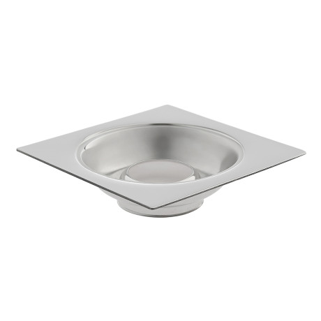 Трап 100х100 мм, вертикальный, с защит. от запахов, внеш/внутр d=40/37 мм, нержав. сталь, хром