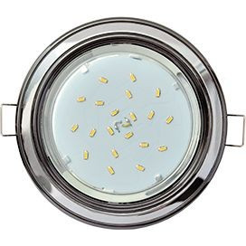 Ecola GX53 H4 св-к  2 цв.Черный хром-хром-черный хром 38x106 FF53H4ECB (10!)