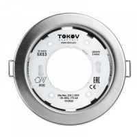 TOKOV ELECTRIC св-к встр. GX53-MCH-1 106(90)х48 матов. хром металл+пластик TOK-GX53-MCH-1