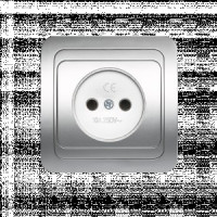 Smartbuy Марс роз. СУ 1-местная без заземления 10А серебро  (SBE-02s-10-S1-N-c)