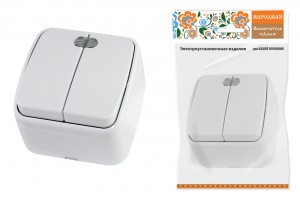 TDM Дача Народная выкл. ОУ 2 кл. инд.  10А БЕЛЫЙ (10!) SQ1824-0004