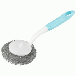 Губка для посуды металл, 24*8,5см, рукоятка 15см, SM-05 104464 Рыжий кот