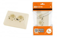 TDM Ильмень роз. СУ 2 мест. 16А (земля, шторки) слон. кость АБС-пластик SQ1823-0116