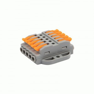 REXANT Клемма СМК 222-425P проходная 5 полюсов, с монтаж площ(0,08-4 мм), серая (20 шт/уп) 07-6265