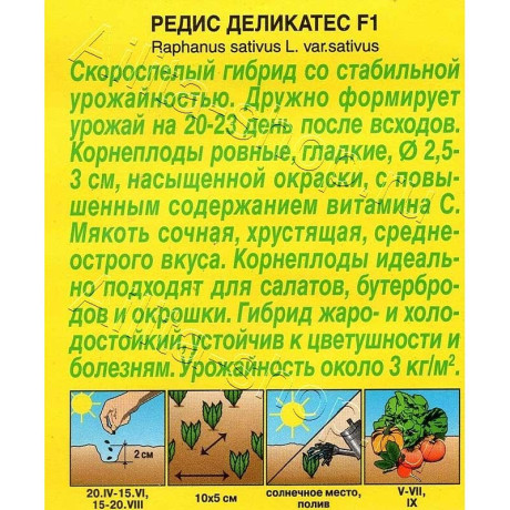Семена Редис Деликатес Аэлита Ц