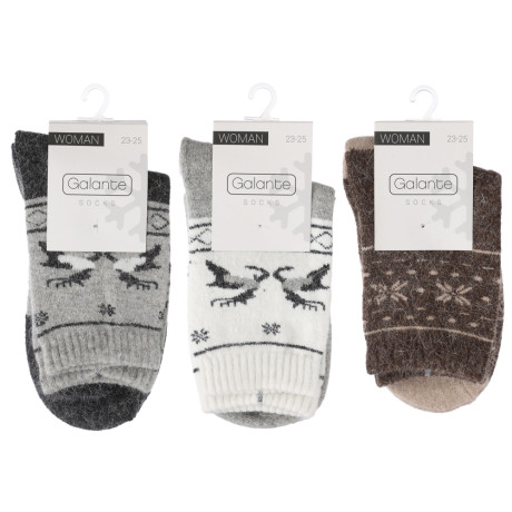 GALANTE Носки из монгольской шерсти, 11% шерсть, 12% анг, 24% акр, 21%п/а, 27%п/э, 5%спан, р. 23-25,