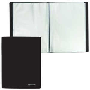 Папка  30 вклад. BRAUBERG "Бюджет" черная, 0,5мм