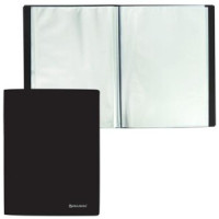 Папка  30 вклад. BRAUBERG &quot;Бюджет&quot; черная, 0,5мм