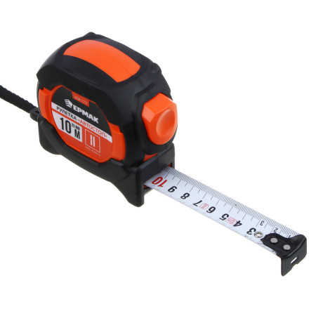 ЕРМАК Рулетка 10мx25мм, автостоп,  TPR, ABS (XM)