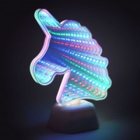 Apeyron/OGM св-к св/д ночник зеркальный Единорог многоцветный 3хR6 пластик 145х72х190 NL-03