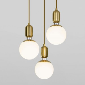 Eurosvet св-к подвесной E27 3x60W 270х0х1200 металл латунь/кремов Bubble 50151/3 a056844