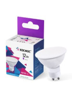 Космос GU10 220V 12W (1070lm) 6500K 6K матов. 58x50 IC драйвер LkecLED12wGU10C65