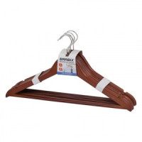 Вешалки-плечики BRABIX &quot;Стандарт&quot; 5шт/уп., цена за уп, дерево, перекладина, 45 см, вишня 601161