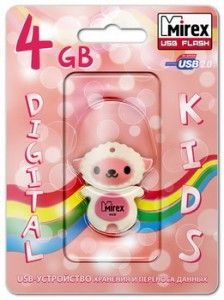 Флэш-диск USB  4Gb Mirex SHEEP PINK (ecopack)