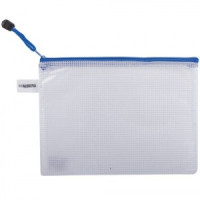 Папка-конверт на молнии BRAUBERG "Segment", А5, 238х180 мм, ПВХ, сетка, 0,2 мм, прозрачная, 223887