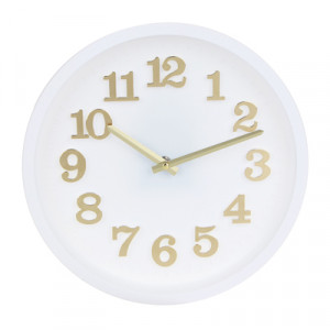 Часы настенные круглые, пластик, d30 см, 1xAA, арт.06-39