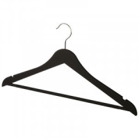 Вешалка-плечики 44,5см, пластиковая c выемками, soft-touch, черный 107879 Рыжий кот