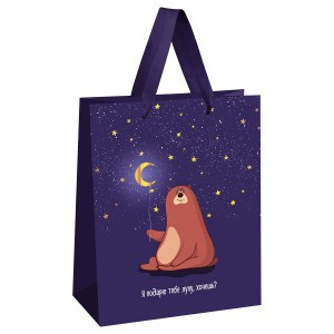 Пакет подарочный26*32*12см MESHU"Я подарю тебе луну",отд.фольгой,выборочный лак,мат.ламинация 354662