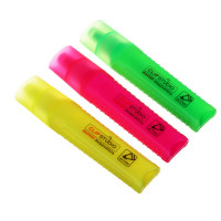 ClipStudio Набор маркеров-выделителей, 3 цвета, плоский корпус, скош. наконечник, ПВХ пенал