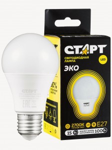 СТАРТ ЭКО ЛОН E27 15W(1200lm) 2700К 2K 110х60 матовая пластик WS