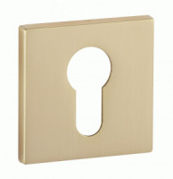 Накладка на цилиндр квадрат. PUERTO серия SLIM, золото матовое сатинированное INET AL 03 slim SSG