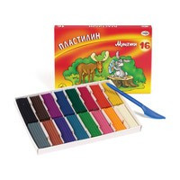 Пластилин 16 цв. МУЛЬТИКИ со стеком 320гр. к/к ГАММА 70293