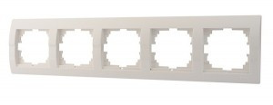 Lezard DERIY рамка 5 мест. горизонт. бел.