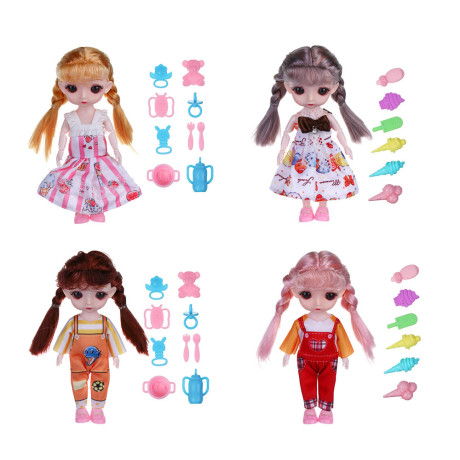 ИГРОЛЕНД Кукла шарнирная 15 см с аксессуарами, PP, ABS, 21х6х21,5 см, 4 вида
